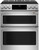 CHS950P2MS1 Cafe 30" Slide-In Front Control Induction Double Oven Range with True European Convection - Stainless Steel with Brushed Stainless Steel Handles and Knobs