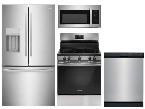 Package 11 - Frigidaire Appliance Package - 4 Piece Appliance Package with Electric Range - Stainless Steel